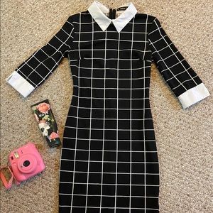 A beautiful black and white dress!